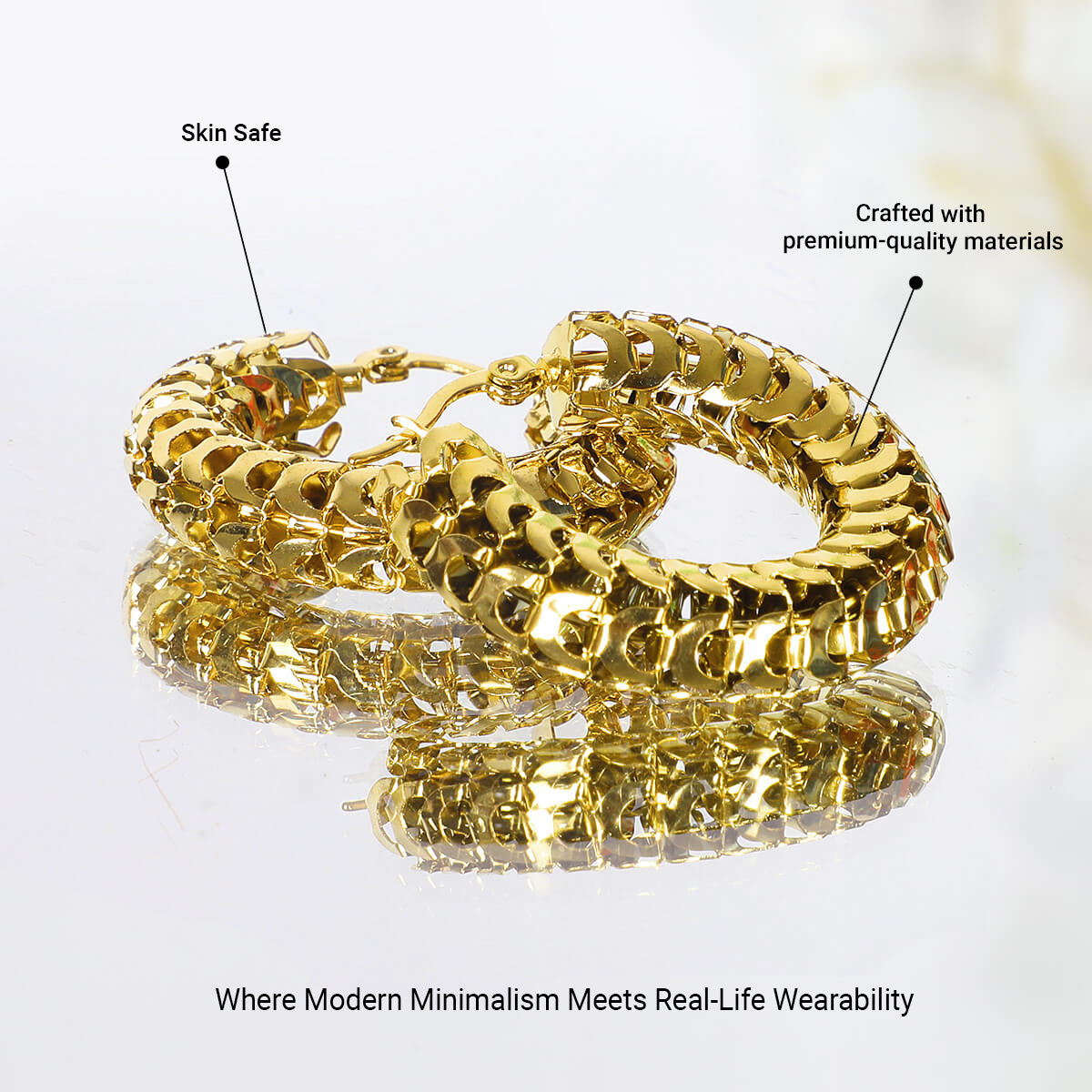 Twisted golden hoops