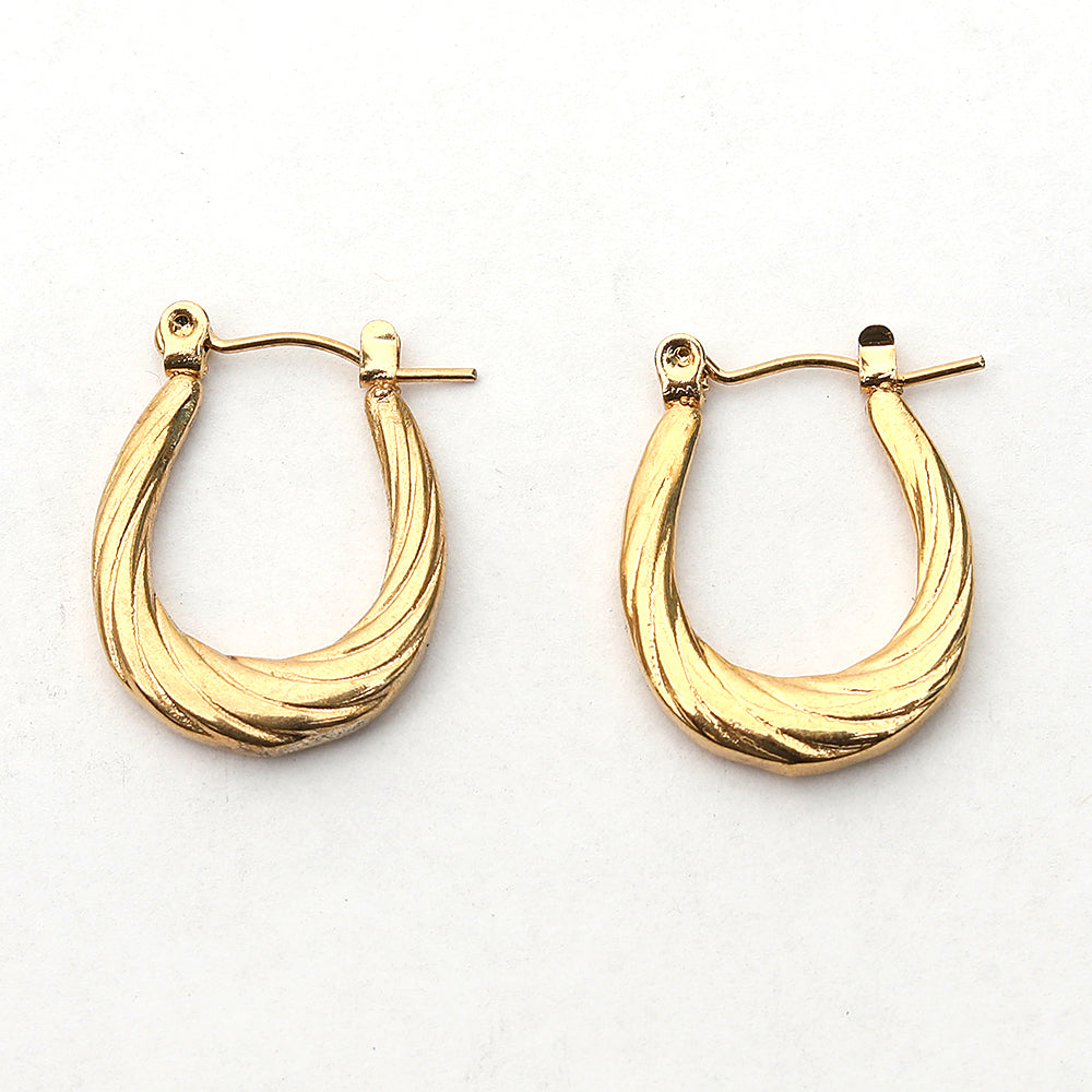 Oval Golden Hoops