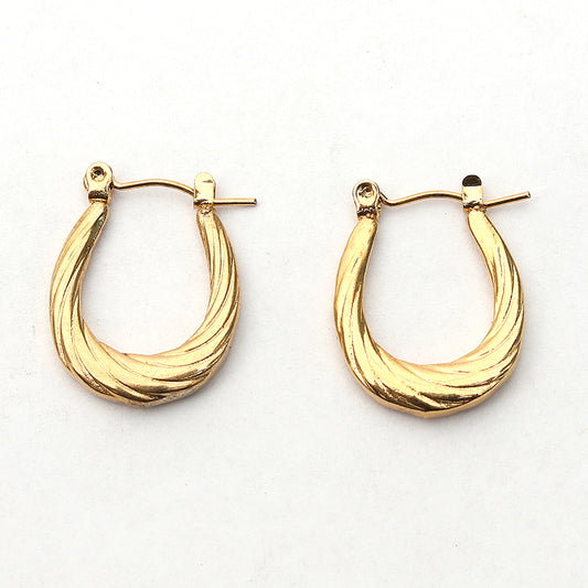 Oval Golden Hoops